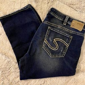 Silver crop jeans, The Joga style, size 22/L34